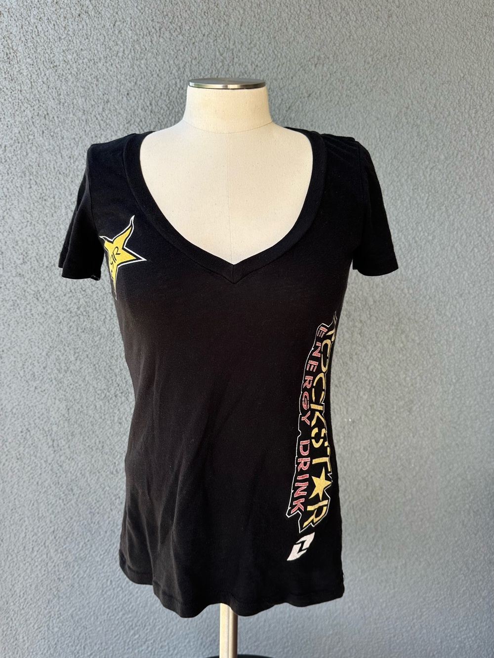 Y2K Rockstar Energy Drink Graphic Baby Tee Size M